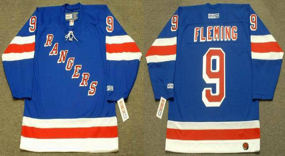 2019 Men New York Rangers #9 Fleming blue CCM NHL jerseys